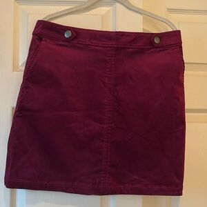 NEW Loft velvet like skirt in rich maroon red